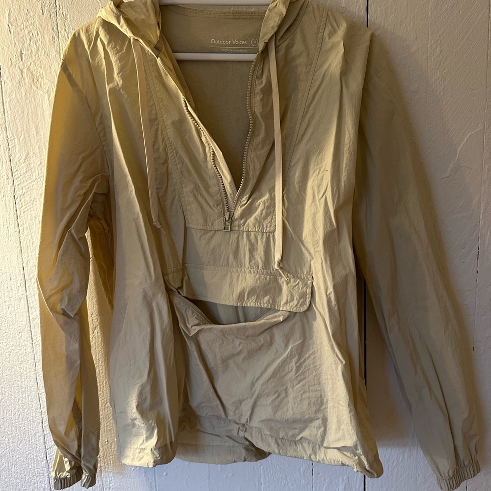 Outdoor Voices Beige Windbreaker Jacket